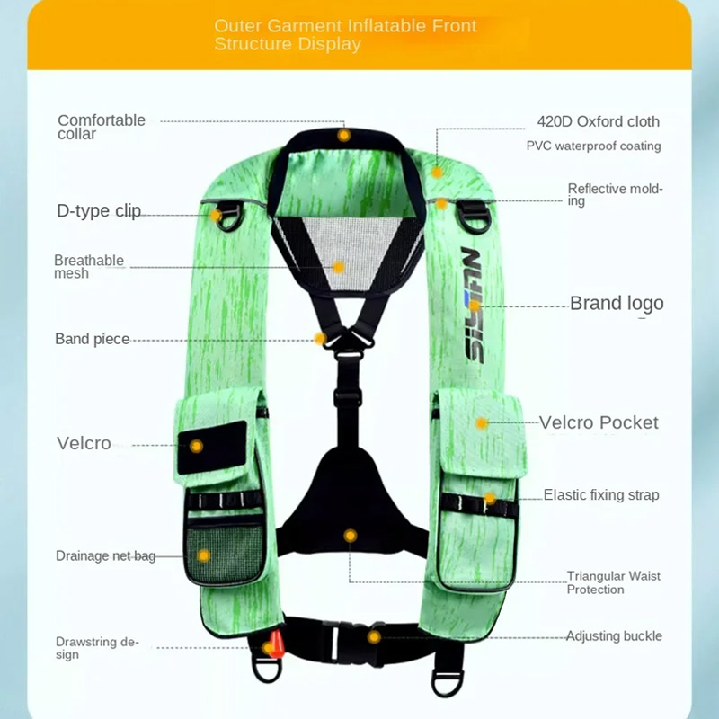 New Adult Inflatable Luya Fish - Life Jacket Buoyancy 评论和价格
